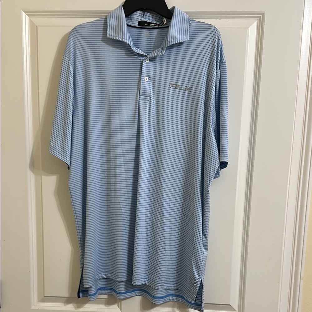 RLX Ralph Lauren Blue and White Polo Shirt - Picture 2 of 9